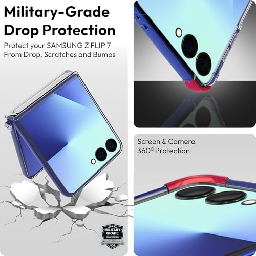 KAPAVER MAG-X Lanyard Ring Back Cover Case Compatible with MagSafe, Magnetic Case for Galaxy Z Flip 7(Hinge) (Clear) - Image 5