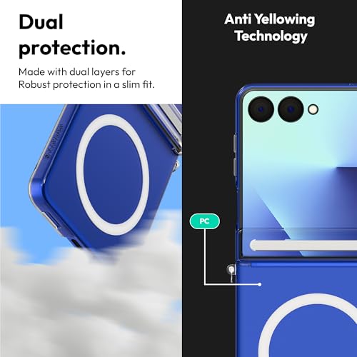 KAPAVER MAG-X Lanyard Ring Back Cover Case Compatible with MagSafe, Magnetic Case for Galaxy Z Flip 7(Hinge) (Clear) - Image 3