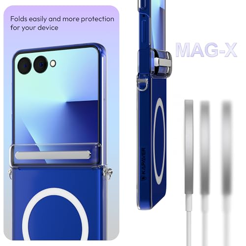 KAPAVER MAG-X Lanyard Ring Back Cover Case Compatible with MagSafe, Magnetic Case for Galaxy Z Flip 7(Hinge) (Clear) - Image 4