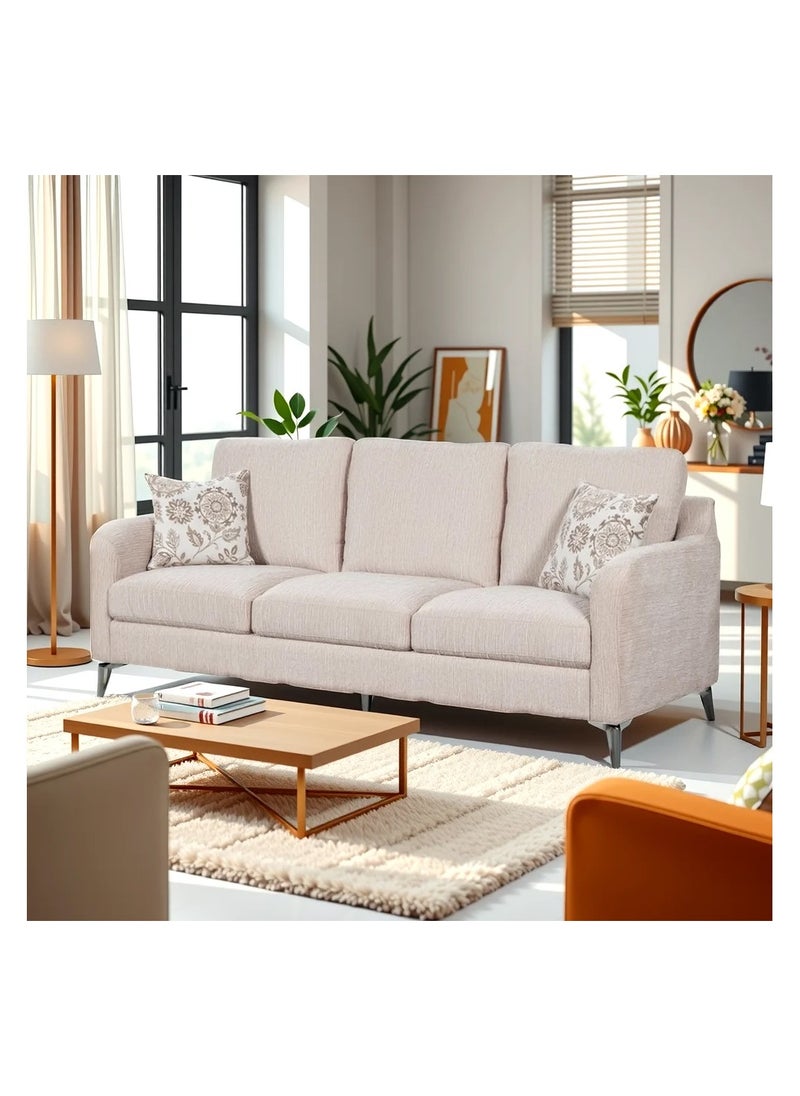 ROYALOAK Royaloak Weston Fabric 3 Seater Sofa | Metal Frame Support | Fabric Upholstery | Sofa 3 Seater | Durable & Long-lasting | Comfortable Seating Space  - Image 2