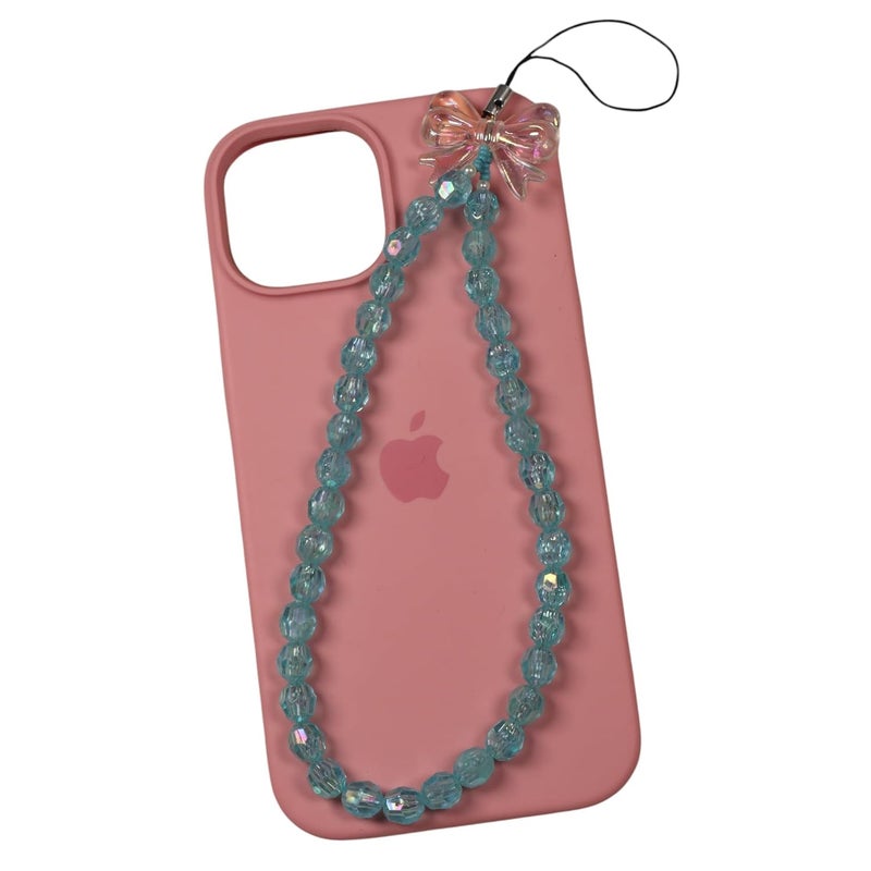 Threads & Beads phone charm with ovel cut beads and single butterfly, stylish mobile charm - Image 1