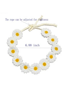ZYOUNG zYoung Sunflower Crown Daisy Hair Wreath Bridal Headpiece Photo Props (White)  - Image 3