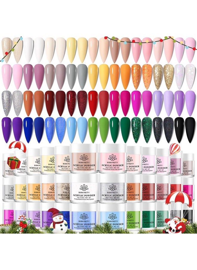 Born Pretty - BORN PRETTY Acrylic Powder Set 36 Colors Acrylic Nail Powder Nude Pink Blue Yellow Purple Red Glitter Professional Polymer 3D Acrylic Nail Art Kit for French Nail Extension All Seasons Nail Carving - Image 1
