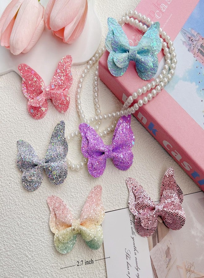EleMirsa 12pcs Girl Hair Clips Butterfly Fabric Snap Hair Clips Bow Butterfly Hair Accessories for Little Girl Teens Toddler Kids - Image 4