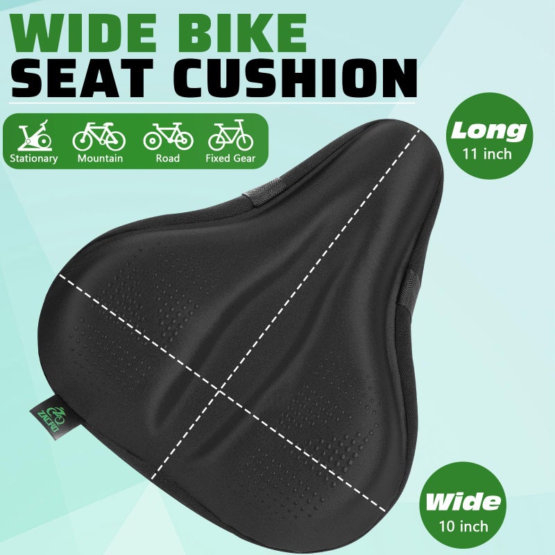 Zacro Bike Seat Cushion - Padded Gel Bike Seat Cover for Men & Women Comfort, Extra Soft Bicycle Saddle fit with Peloton, Spin Stationary Exercise - Image 2
