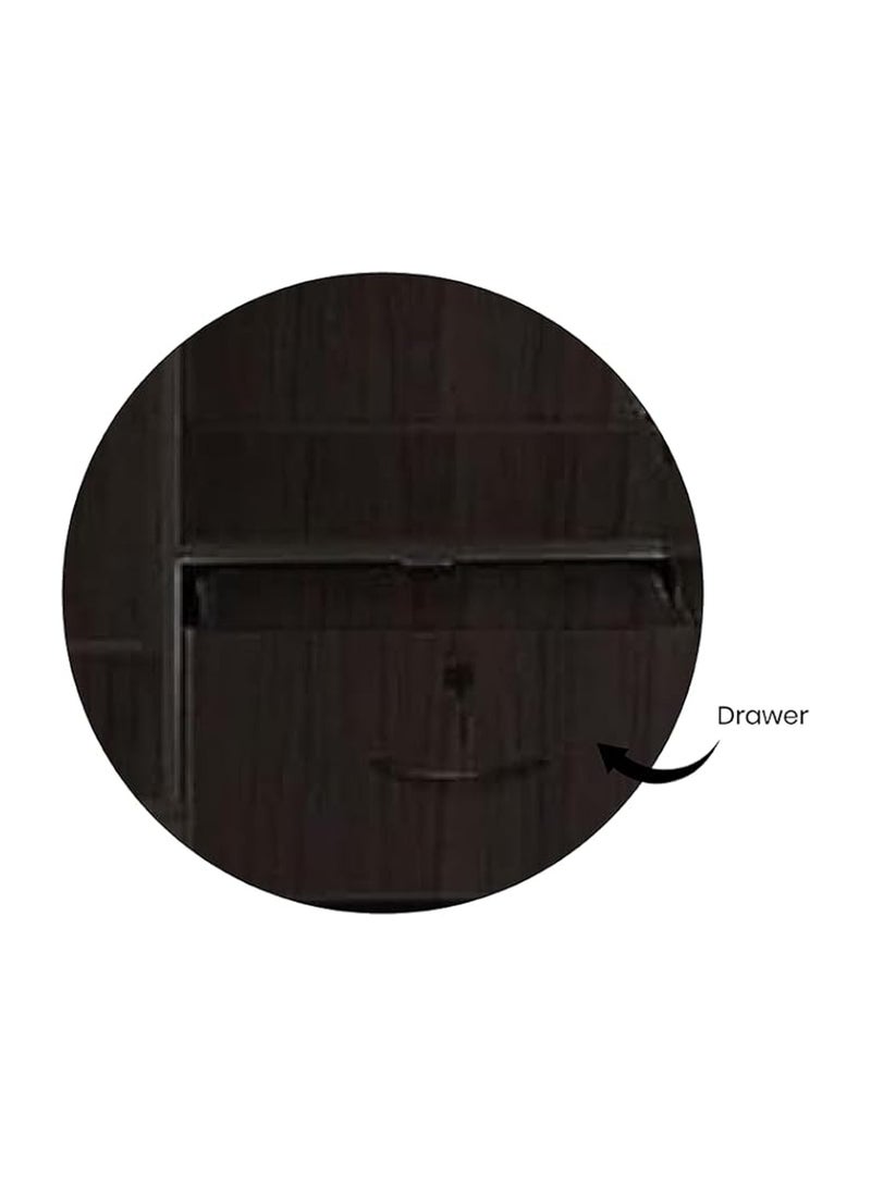 ماركة غير محددة خزانة ملابس خشبية ذات بابين من Empirefurniture مع أبواب قابلة للقفل ومرآة أمامية وخزانة ودرج تخزين - خزانة غرفة نوم حديثة مع أرفف وقضيب تعليق (وينجي)  - Image 4