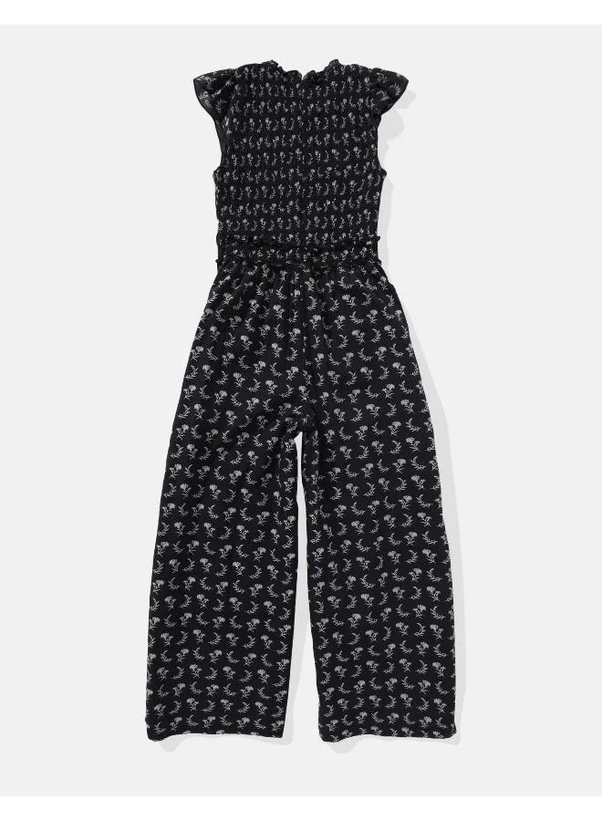 American Eagle AE Ruffle Sleeve Smocked Jumpsuit