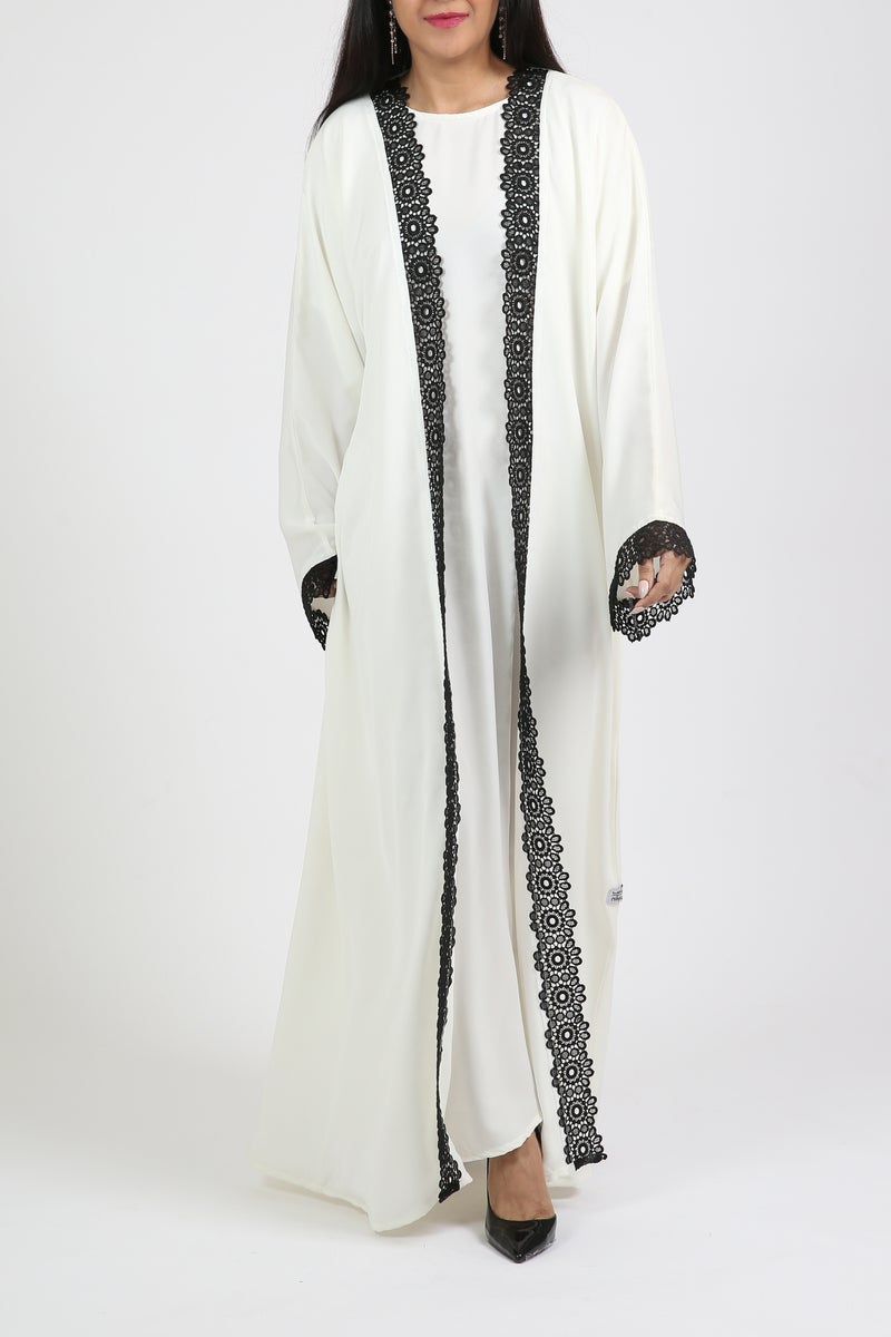 Nikias White nida abaya - Image 3