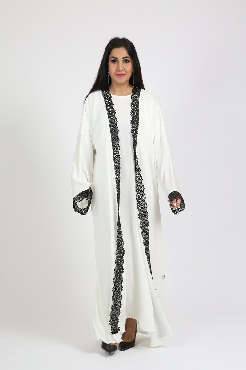 Nikias White nida abaya - Image 4