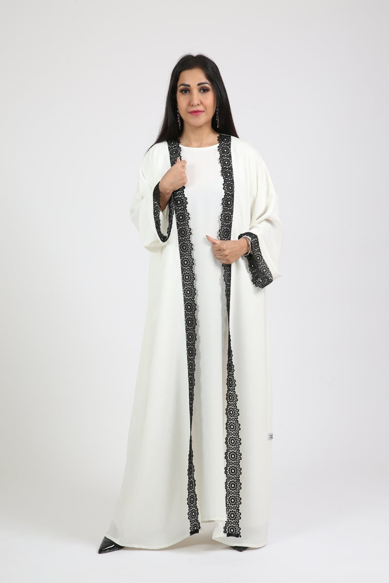 Nikias White nida abaya - Image 2
