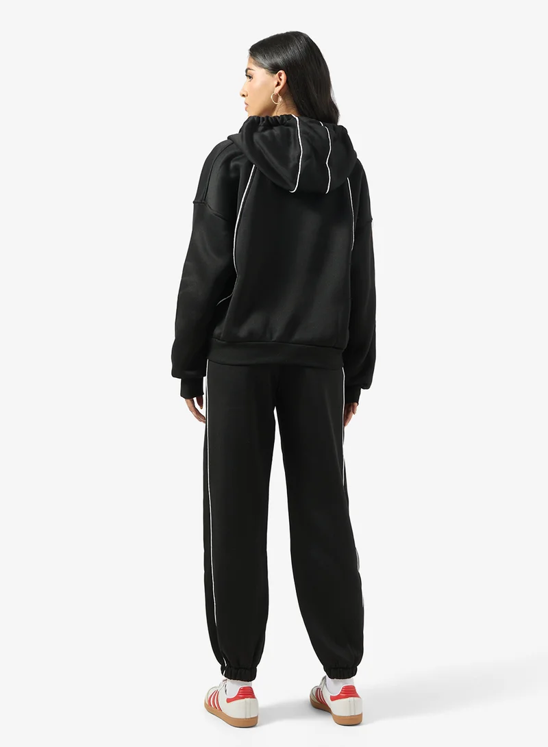 Ginger Zip Up Oversize Hooded Fleece Tracksuit