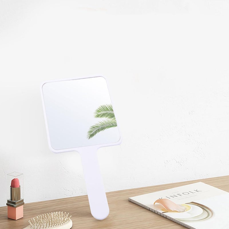 VICASKY 2 Pieces Handheld Makeup Mirrors Compact Portable Cosmetic Mirrors for Women Travel Accessories with White and Pink Colors - Image 4