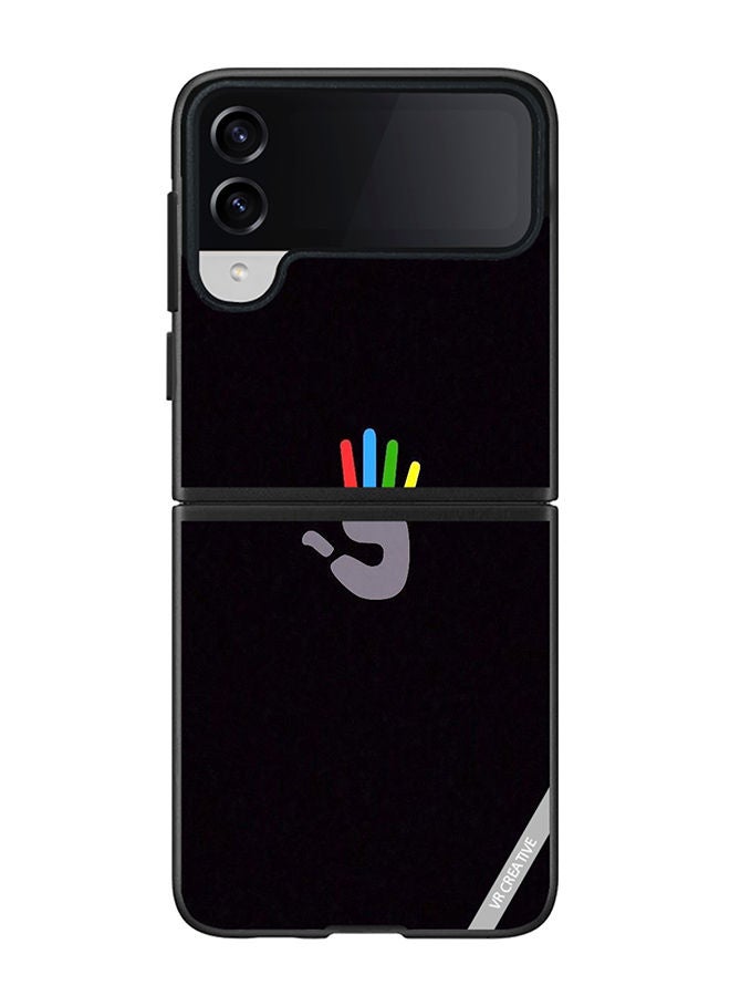 VR CREATIVE Protective Case Cover For Samsung Galaxy Z Flip4 Colorful Hand Design Multicolour - Image 1