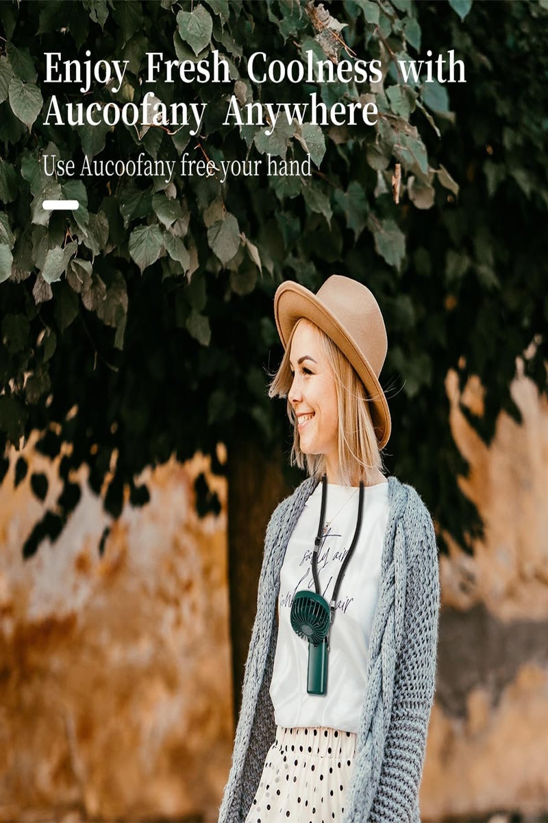 هيروكس مروحة يدوية محمولة صغيرة هادئة قابلة لإعادة الشحن عبر USB مروحة شخصية تعمل بالبطارية مروحة مكتب بخمس سرعات للمنزل والسفر والتنقل والمكياج والمكتب (أخضر) - Image 5