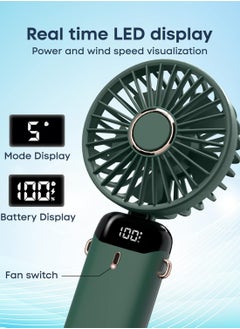 Portable Handheld Fan Quiet Mini Fan USB Rechargeable Personal Fan Battery Powered Desk Fan 5 Speeds for Home Travel Commuter Makeup Office (Green) - pzsku/Z0385F2187CC7ABA1DE8DZ/45/_/1725417122/0bb83c44-fa59-401a-9f2f-55c4a47d643e