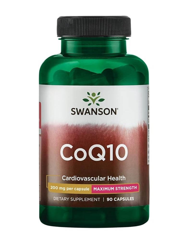 سوانسون CoQ10 لطاقة الدماغ والأوعية الدموية وصحة القلب 200 مجم 90 كبسولة