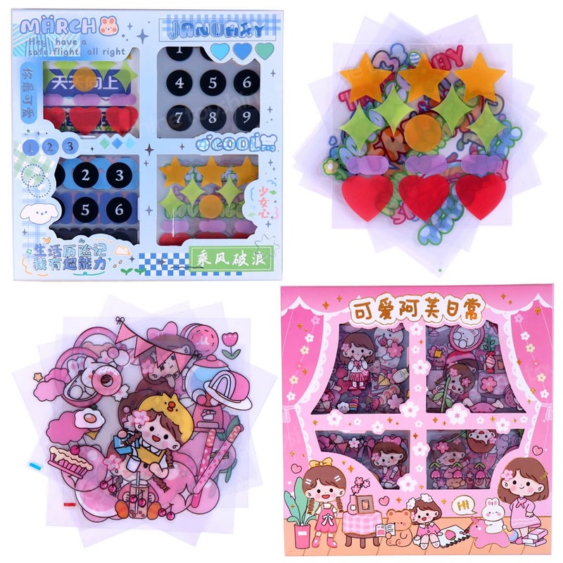 Toyshine Toyshine Cute Handbook Decorative Washi Stickers Gift Box (2 Sets) for Scrapbook Diary Planner DIY Craft Album Calendar Notebook Laptop Phone Case-B  - Image 1