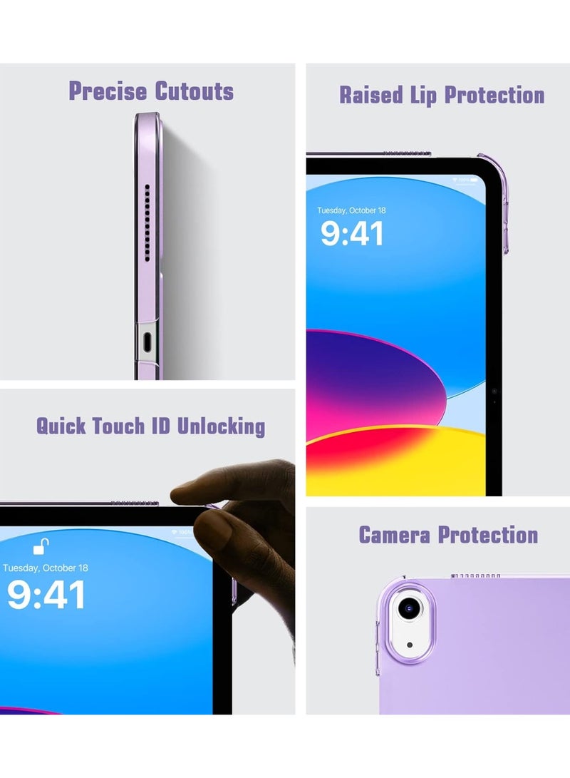 magnetic Case for iPad 10th 2022/11th 2025 Generation Case 10.9"Magnetic iPad 10 Case, Practical Magnetic Attachment, Two Way Trifold Stand, Lightweight Protection, Auto Sleep/Wake purple - Image 4