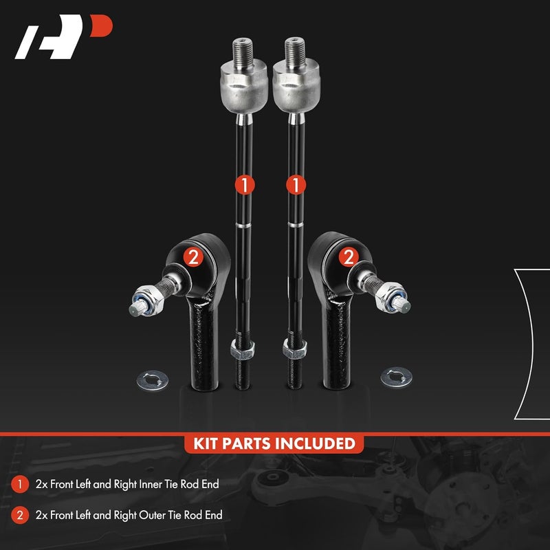 A-Premium Front Inner & Outer Tie Rod End Kit for Ford Mustang - Image 3