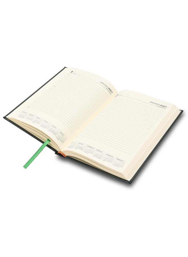 FIS 2026-2027 ACADEMIC DIARY, A5 Size(148x210mm) with Italian PU Cover Materials, 1 Side Padded Cover, English, 70gsm Italian Ivory Paper, Green Color, Pack in Gift Box-FSDI15EPU2627GR - Image 4