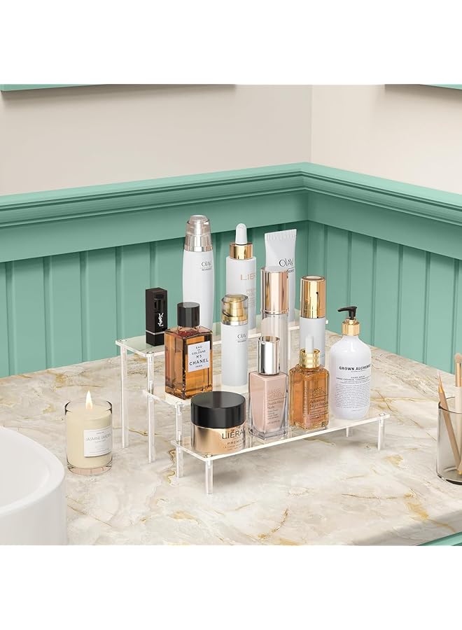 erorex Acrylic Display Risers 3 Tier Perfume Organizer Stand Clear Cupcake Stand Holder Large Shelf Risers For Figures Dessert Shelves For Party 30*20*15Cm - Image 5