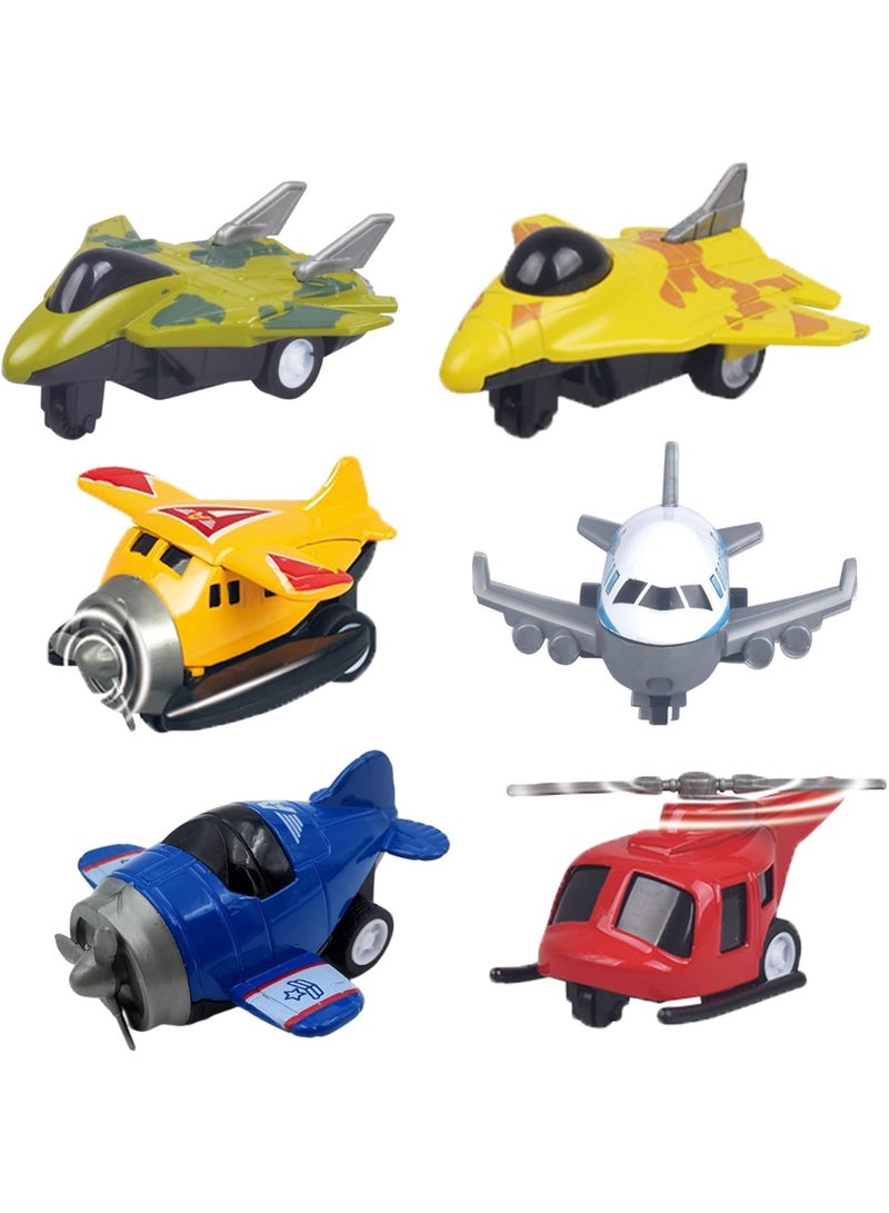 Soofam 6 Pack Aeroplane Toys Set,Airplane Toys for Toddlers, Educational Role-Play Aircraft Models, Perfect for 2-8 Year Old Kids, Birthday Party Favors - Image 1
