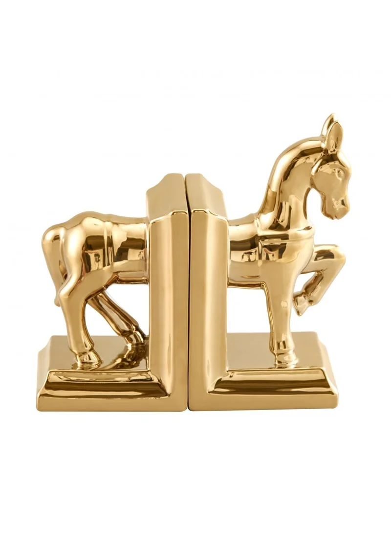 DANUBE HOME Liana Horse Book End 29x9x22Cm Gold