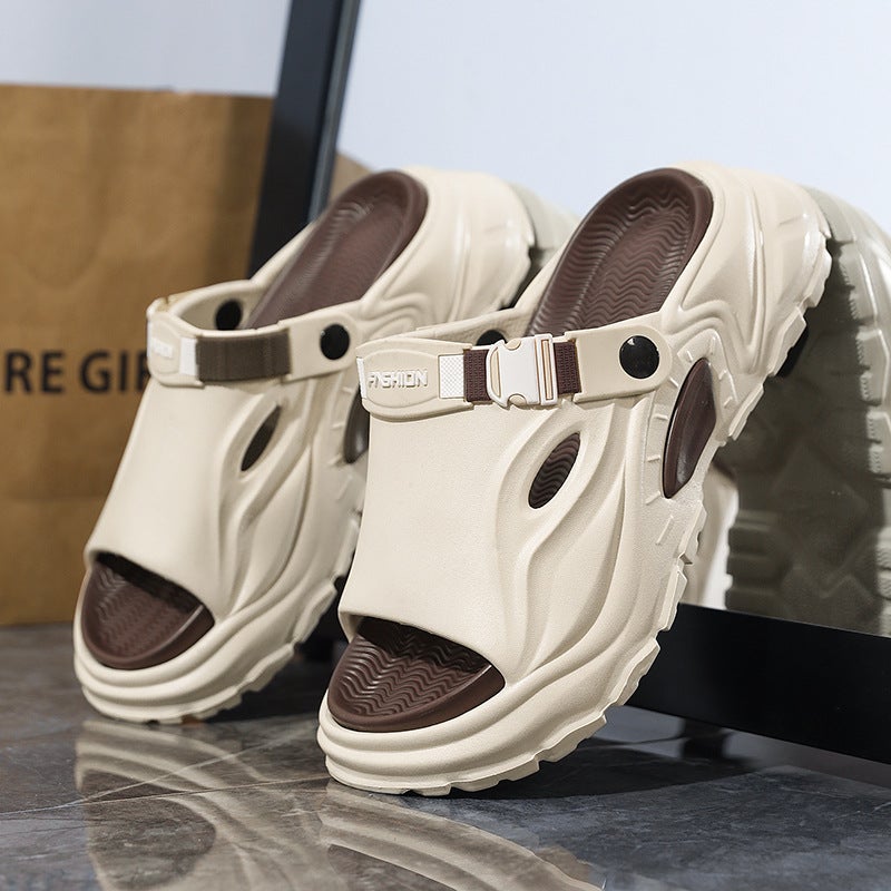 Open-Toe Eva Casual Comfortable Breathable Fashion Flat Simple Versatile Everyday Men'S Slippers - Image 2