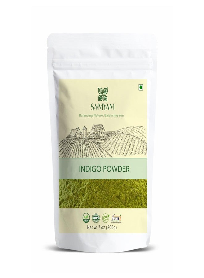 SAMYAM Natural Indigo Powder - 200g (7 oz) | Natural Hair Dye, Chemical and PPD Free - Image 1