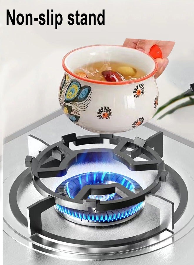 2Pc Wok Ring,Universal Non Slip Black Carbon Steel Wok Stove Rack for Kitchen Wok Support Ring Cooktop Range Pan Holder Stand Stove Rack Milk Pot Holder for Gas Hob - Gas Stove Accessories - Image 1