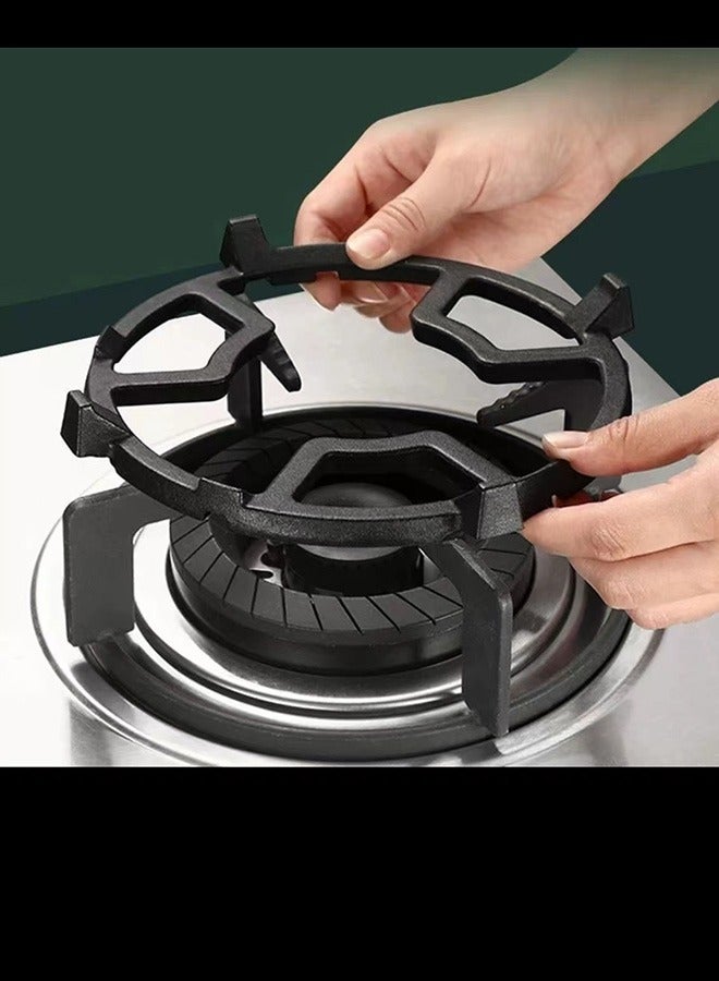 2Pc Wok Ring,Universal Non Slip Black Carbon Steel Wok Stove Rack for Kitchen Wok Support Ring Cooktop Range Pan Holder Stand Stove Rack Milk Pot Holder for Gas Hob - Gas Stove Accessories - Image 2