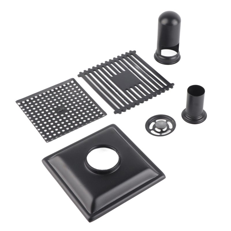 Shower Floor Drain SUS304 Stainless Steel Matt Black Removable Cover Grille - Wear-Resistant Corrosion-Resistant Easy Clean Square Floor Drain for Bathroom Kitchen - Image 2