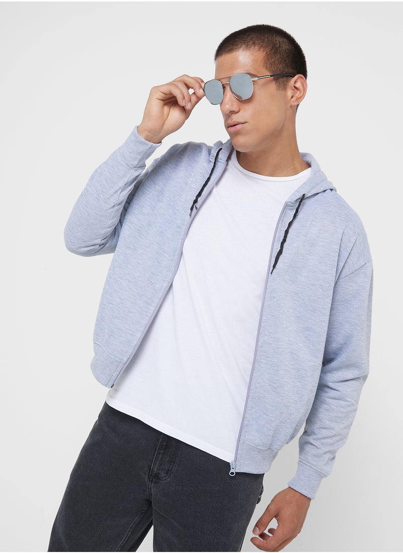 Seventy Five Basics Essential Oversize Zip Through Hoodie  - Image 1
