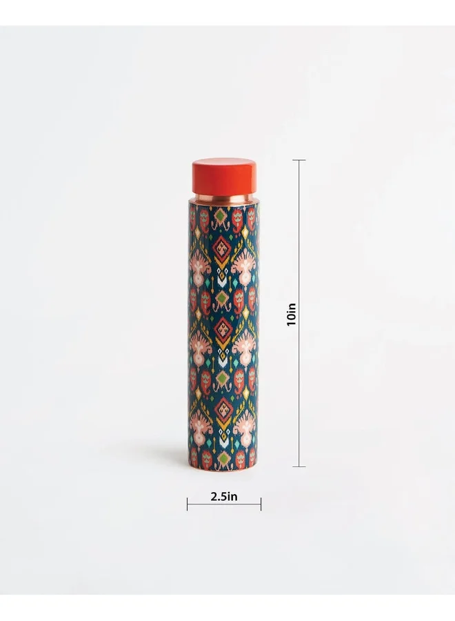 Chumbak Indie Ikkat Copper Bottle, 550ml