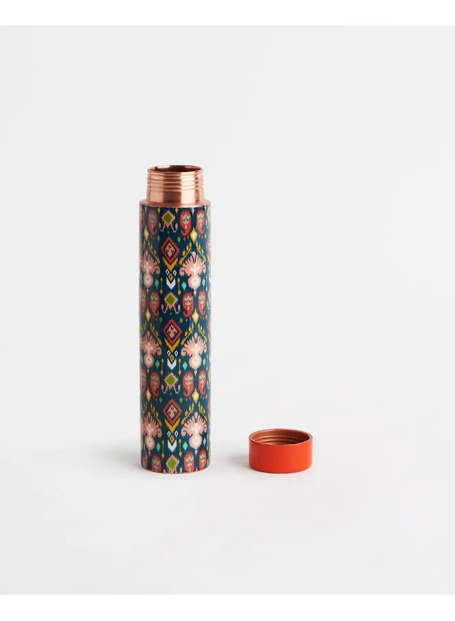 Chumbak Indie Ikkat Copper Bottle, 550ml