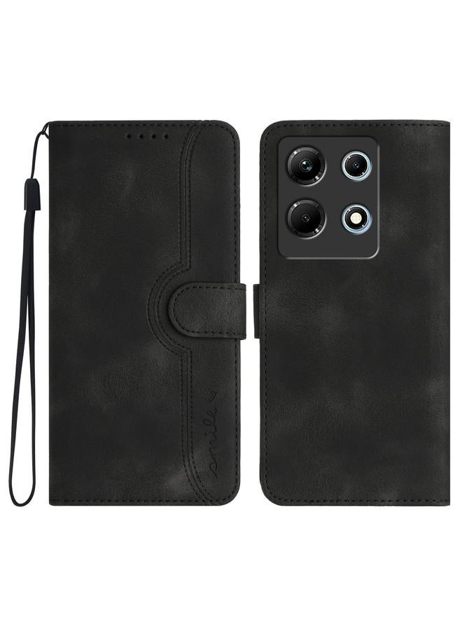 Zaboon Case For Infinix Note 30 4G Heart Pattern Skin Feel Leather Phone Case - Image 1