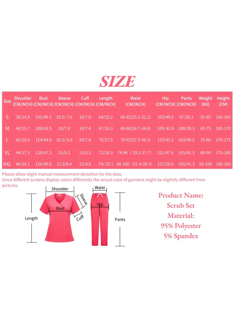 Loquat Womens Medical Scrubs Set Medical Uniform Set Black - Image 2