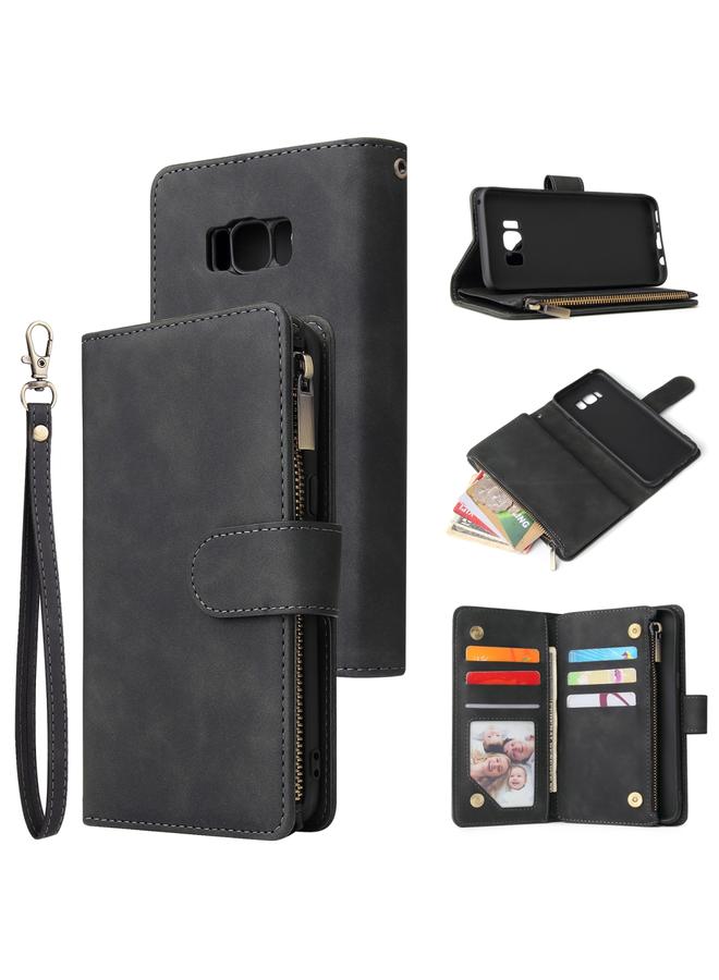 Zaboon Case For Galaxy S8 Multifunctional Retro Frosted Horizontal Flip Leather Case with Card Slot & Holder & Zipper Wallet & Photo Frame & Lanyard - Image 1