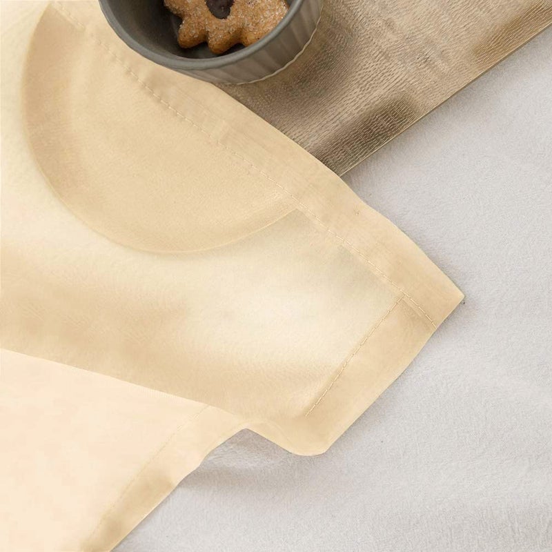 ميولي Miuleee 2 لوحات ألوان صلبة كريم بيج شرير الستائر 120 بوصة الطول مجموعة 10 قدم إضافية ستائر طويلة الأنيقة Grommet ترشيح النافذة فويل الستائر/العلاج لغرفة النوم غرفة المعيشة W54 X L120 - Image 5