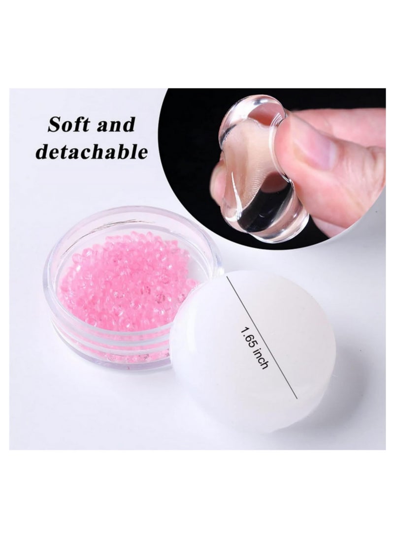 French Nail Stamper Silicone Nail Art Stamper Pink Tip Nail Stamp Jelly Head Manicure Tools Soft Nail Stamper Kit DIY Nail Art Tools - Image 2