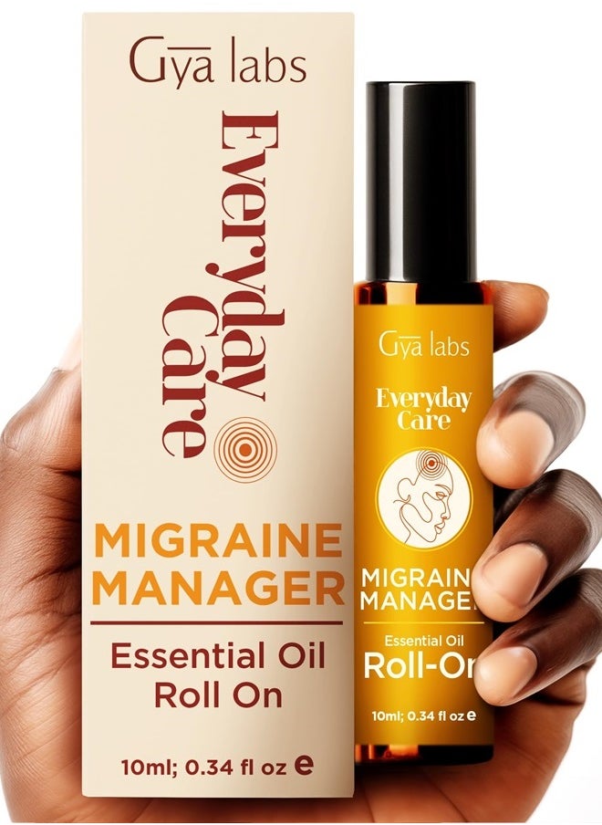 gya labs - Migraine Manager Headache Stick - Fast Cooling Comfort for Migraines - 100% Natural Migraine Relief Migraine Roller, Relaxing Gifts Made with Peppermint Oil & Others (0.34 Fl Oz) - Image 1