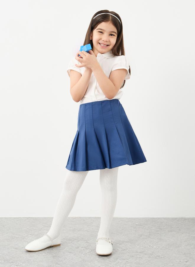 ستايلي جيبة مدرسية بناتي ستايلي كحلي بليسيه بخصر مطاطي - Image 2