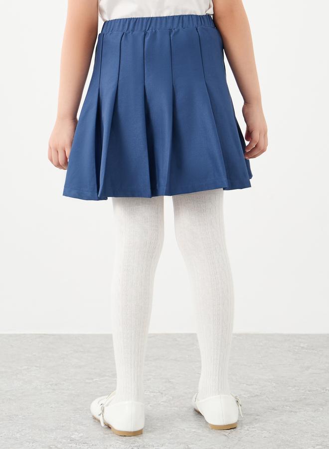 ستايلي جيبة مدرسية بناتي ستايلي كحلي بليسيه بخصر مطاطي - Image 4