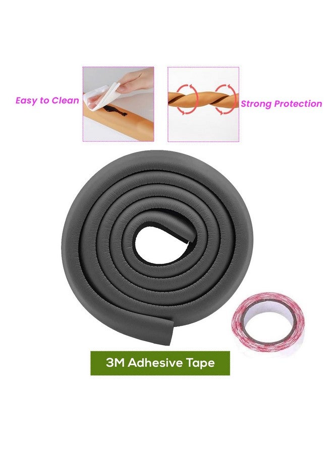 Safe-O-Kid ® (Set Of 4), Soft Cushioned 6.4 Ft / 2 Mtr Long U-Shaped Edge Guards With Strong 3M Adhesive, Safety For Sharp Edges For Babies- Black - Image 2