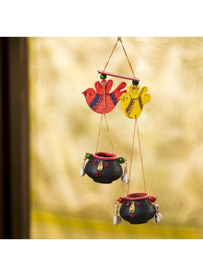 ExclusiveLane Nesting Pot Faced Bird Terracotta Home Decorative Stylish Balcony Door Hanging (Multicolour) (El 015 060) - Image 2