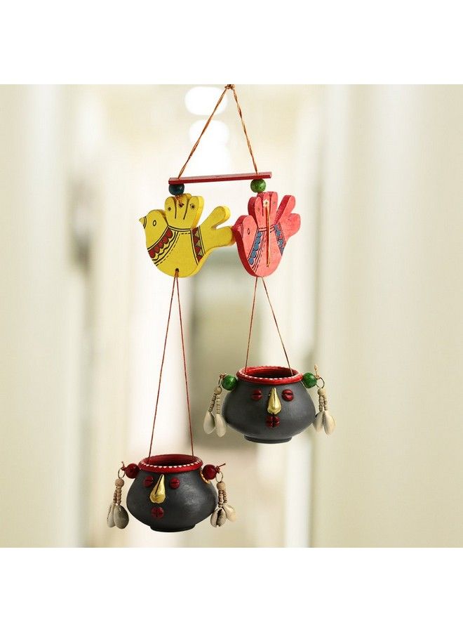 ExclusiveLane Nesting Pot Faced Bird Terracotta Home Decorative Stylish Balcony Door Hanging (Multicolour) (El 015 060) - Image 3