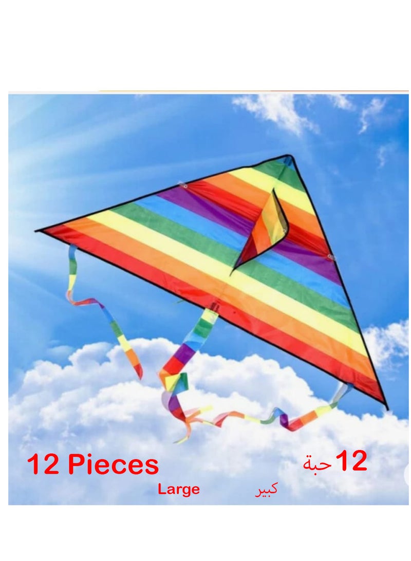 Kite 12 Pieces of Beach Kites with Thread and Holder Large Size  - Image 1