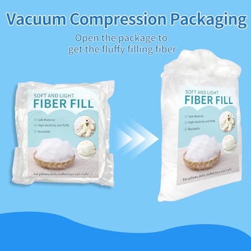 Daylendar Polyester Fiberfill Stuffing 250g/8.8oz - Ultra-Soft & Fluffy Premium Polyfill Stuffing for Stuffed Animals,Crochet Stuffing, DIY Crafts - High Resilience Recyclable - Image 4