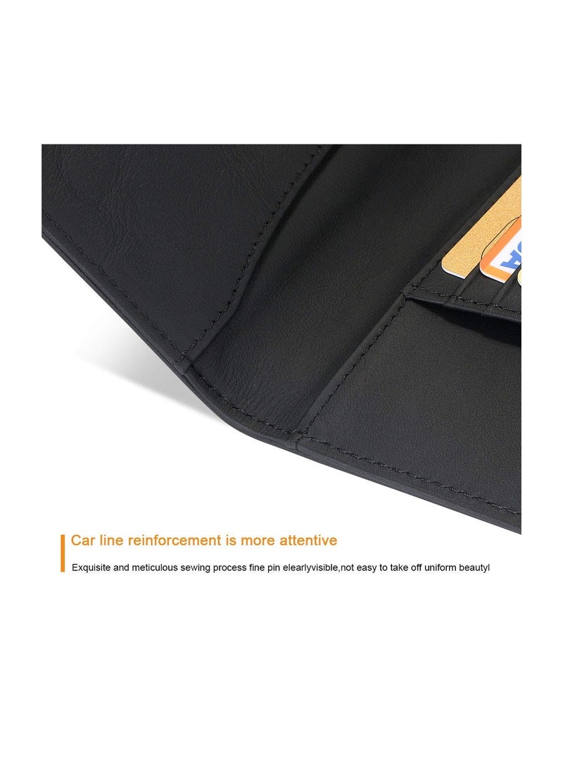 KASTWAVE Passport Covers, Genuine Leather Passport Wallets, RFID Blocking Case Cover, Passport and Card Holders for Men&Women Travel Accessory, Credit Card, Ticket, Cashes (Black) - Image 4