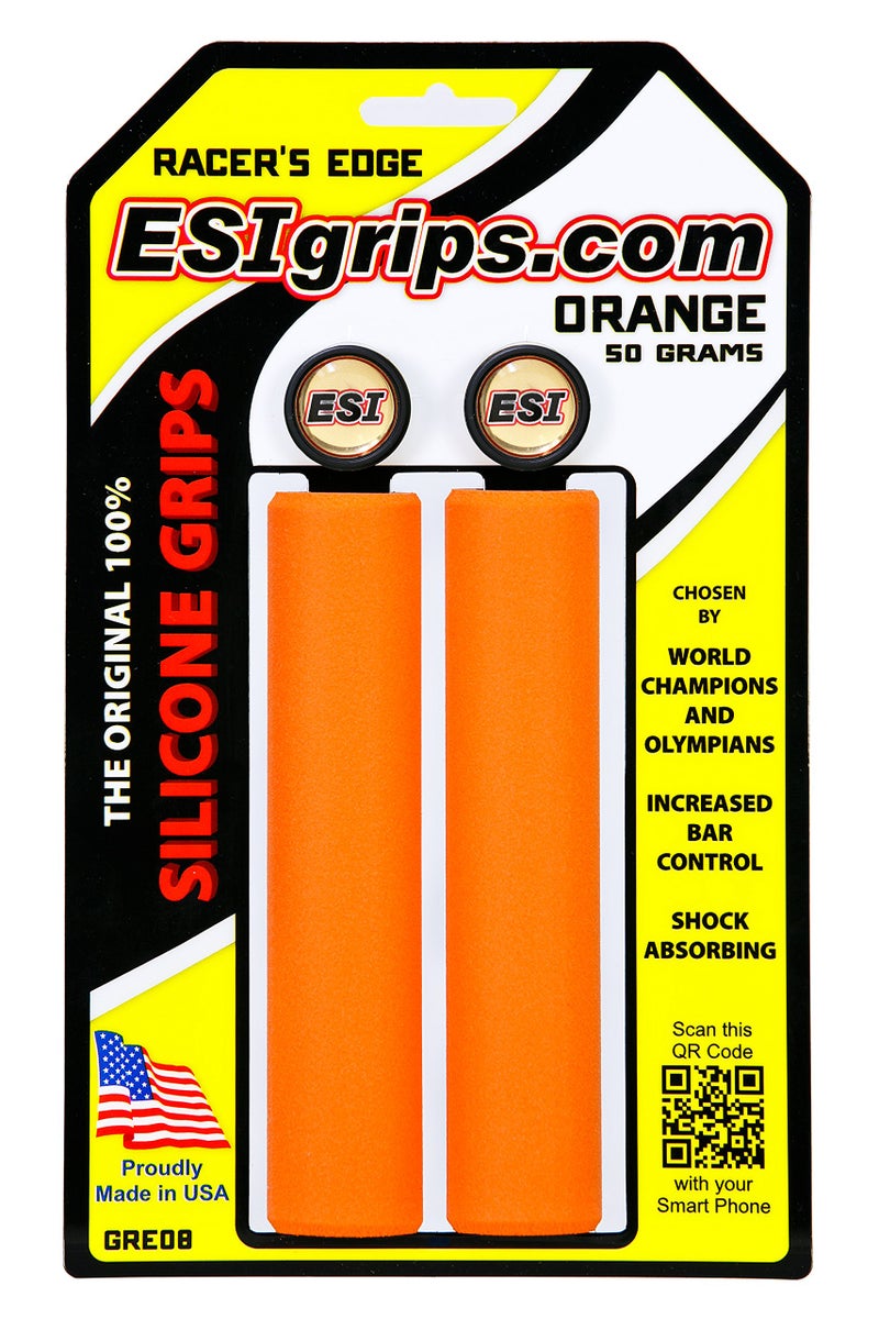 ESI Grips Esi Racer'S Edge Mtb Grip - Thin And Light Handlebar Grips - Extra Light Bike Grips  Orange - Image 2